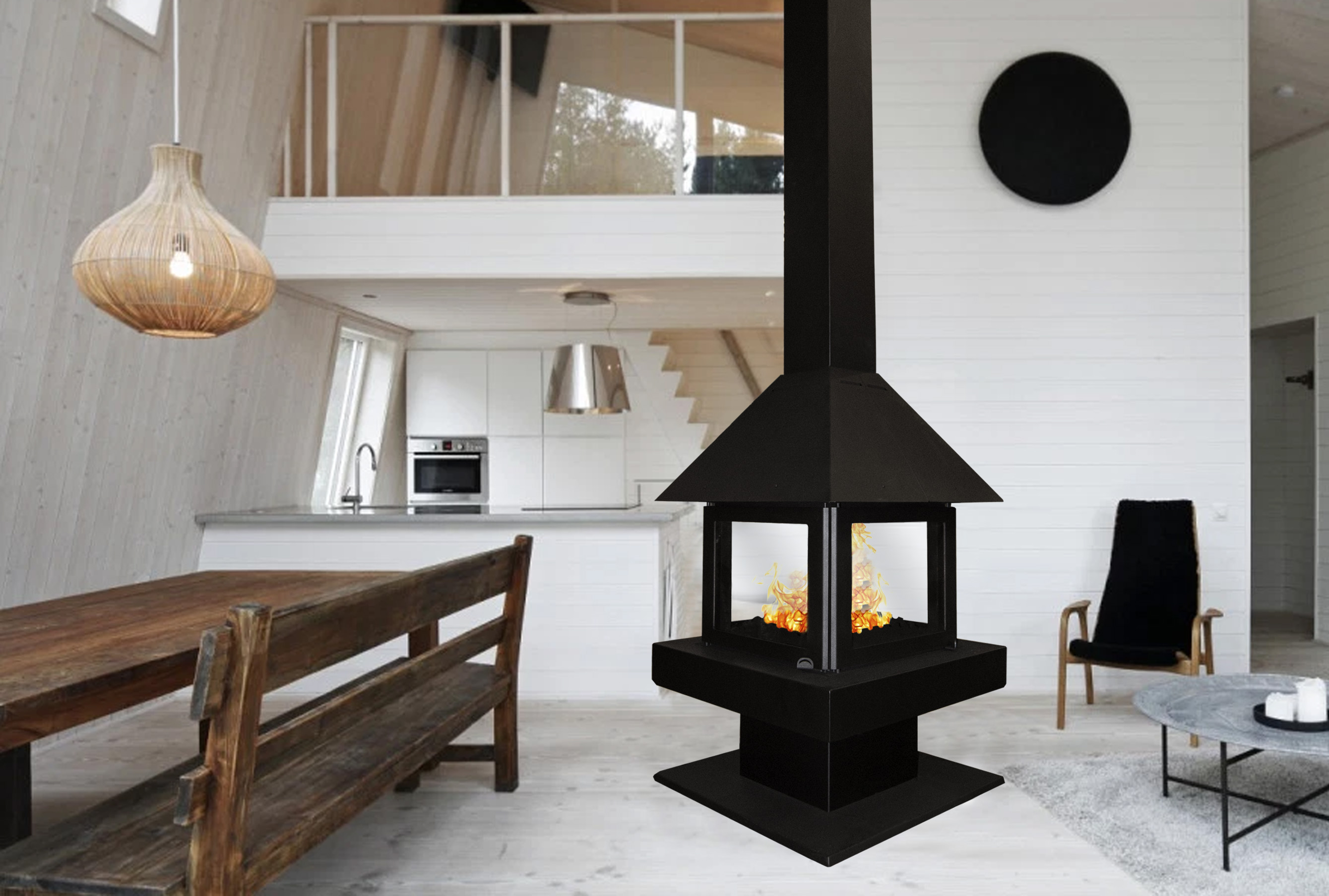 Камин ЭКЛИПС ОСТРОВНОЙ 4D